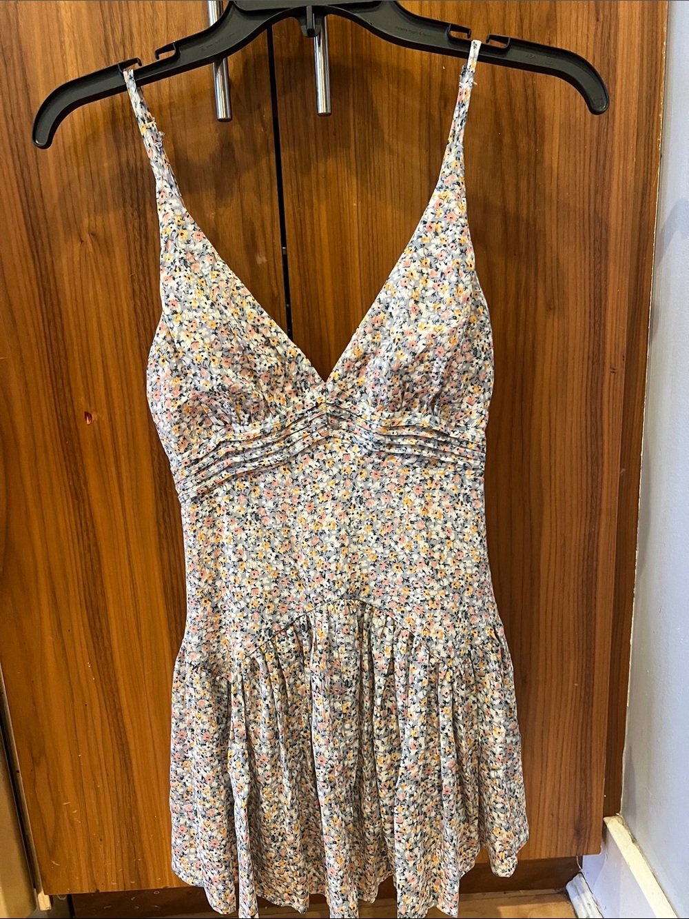 Sundae Muse Floral V-Neck Spaghetti Strap Sundress - Multi color, Sz 8